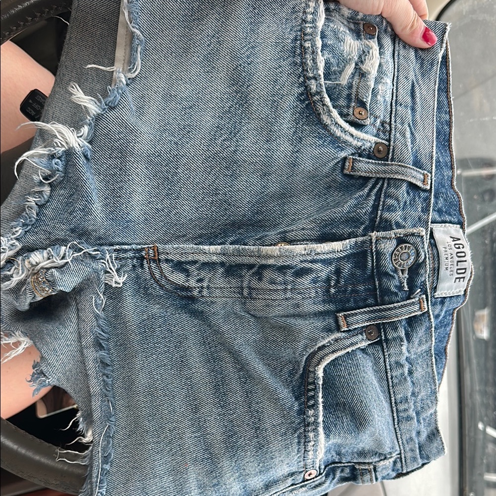 AGOLDE Distressed Denim Shorts